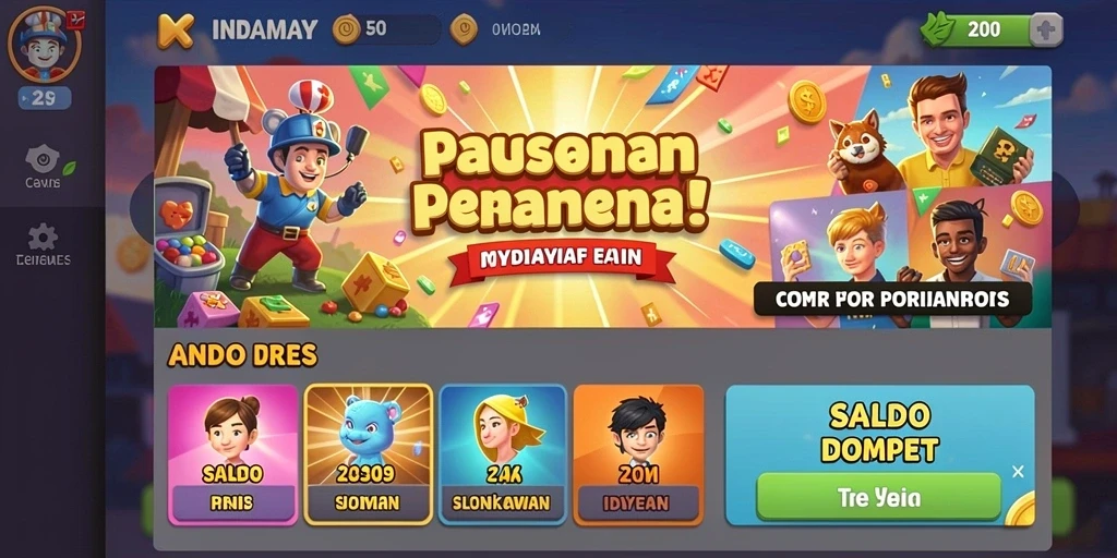 Tampilan grafis yang penuh warna.